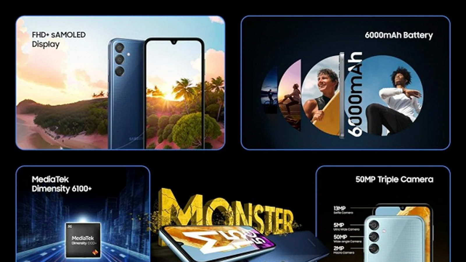 Новый монстр Samsung с Super AMOLED, 90 Гц, 50 Мп, 6000 мА•ч и быстрой зарядкой за $160. Представлен Galaxy M15 5G Prime Edition