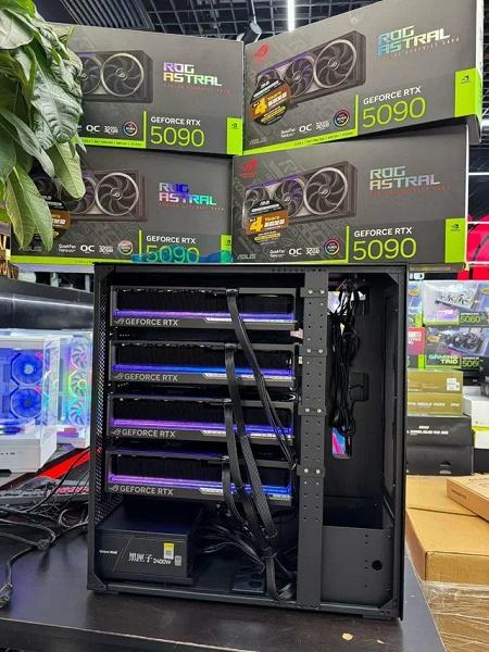 Reddit-юзер собрал ПК на четырёх GeForce RTX 5090, способный даже выбить автомат в квартире