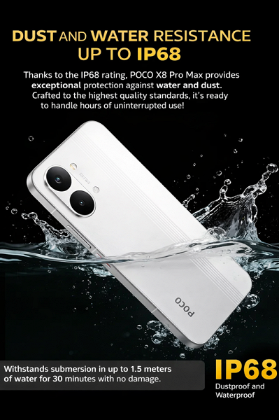 Стали известны полные характеристики Poco X8 Pro Max: батарея 8500 мАч, зарядка 100 Вт и защита IP68 Стали известны полные характеристики Poco X8 Pro Max: батарея 8500 мАч, зарядка 100 Вт и защита IP68